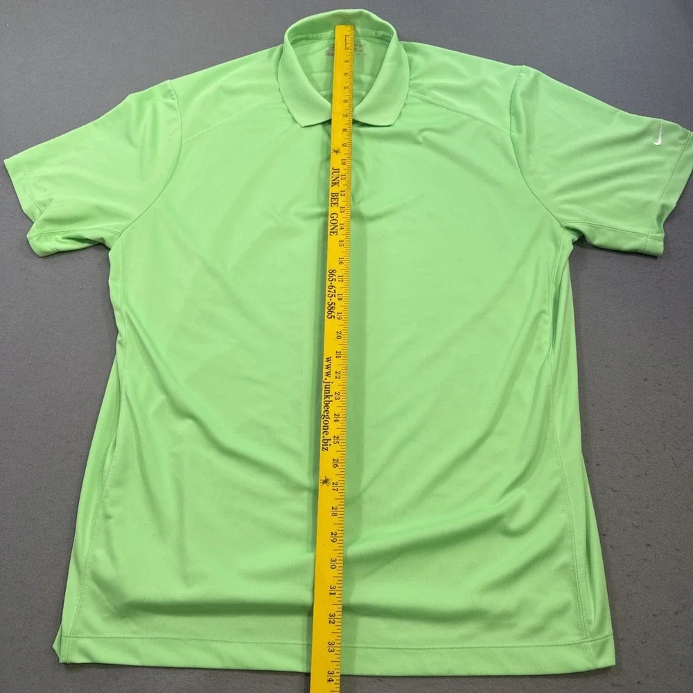 Nike Golf Polo Shirt Large MENS Dri-FIT  Performance NEON GRN
